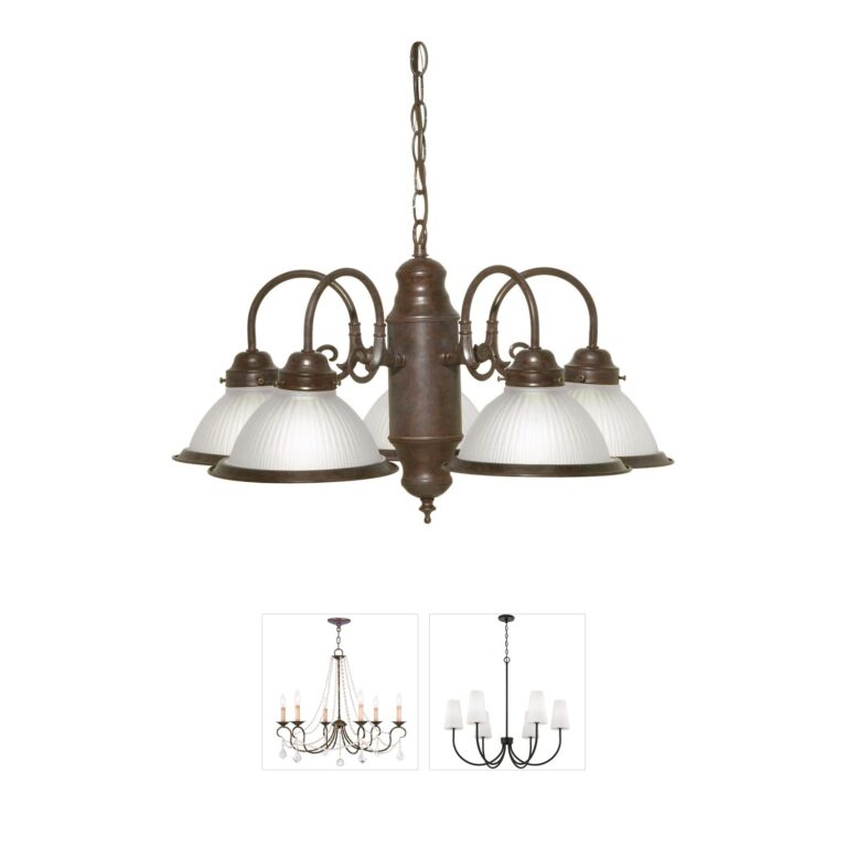 Nuvo Lighting Brentwood Collection Old Bronze Frosted Glass Chandelier