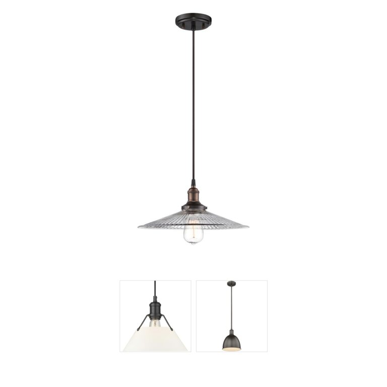 Nuvo Lighting Vintage Rustic Bronze Ribbed Glass Pendant