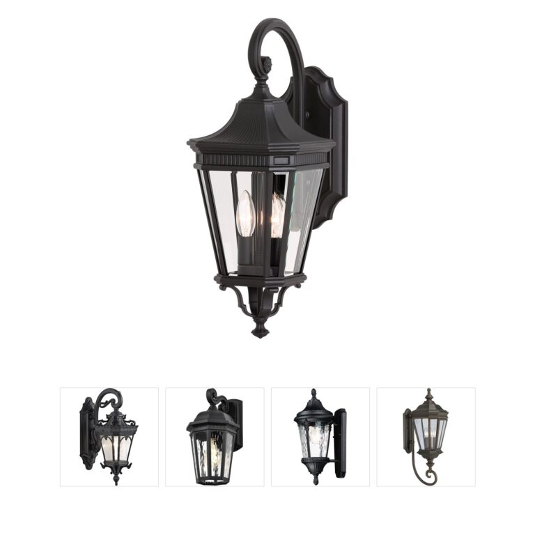 Generation Lighting Cotswold Lane Black Outdoor Wall Lantern with Clear Beveled Glass