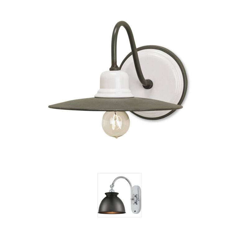 Currey & Company Eastleigh Hiroshi Gray Ceramic Wall Sconce