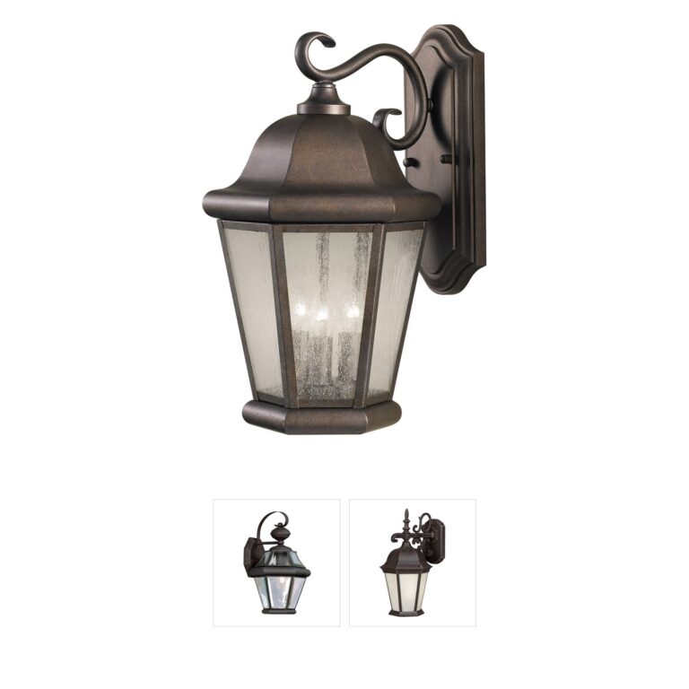 Generation Lighting Martinsville Corinthian Bronze Clear Seeded Outdoor Lantern