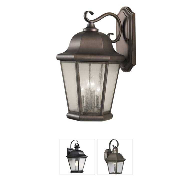 Generation Lighting Martinsville Corinthian Bronze 4-Light Outdoor Lantern with Clear Seeded Glass