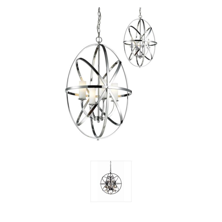 Z-Lite Aranya Chrome Chandelier with Matte Opal Glass