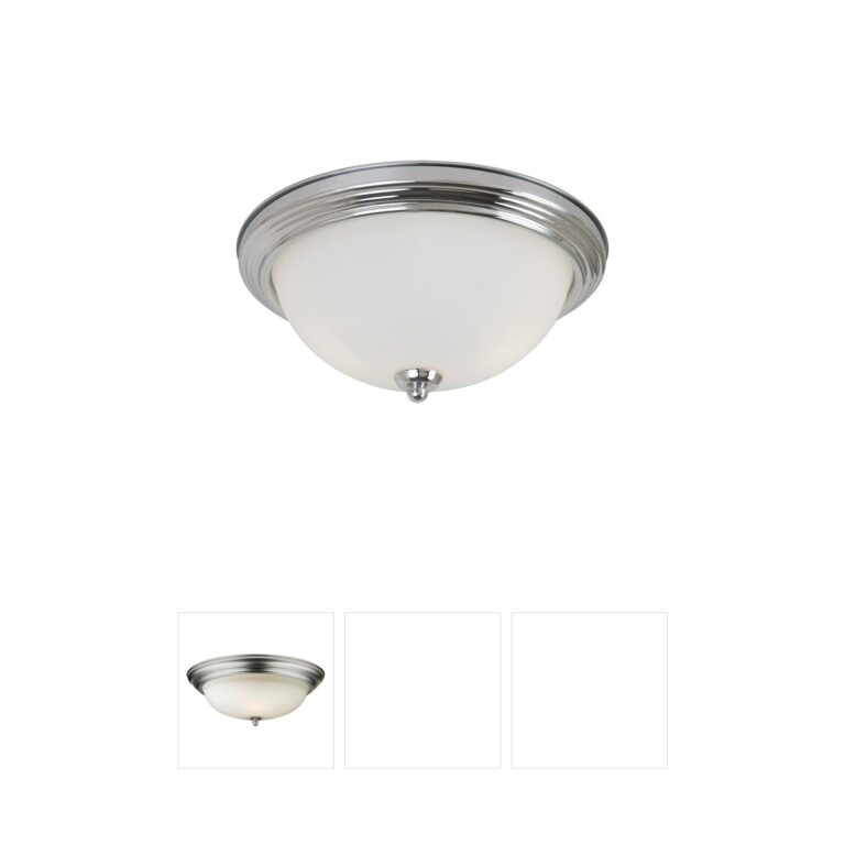 Generation Lighting Geary 14.5-inch Chrome Flush Mount with Satin Etched Glass