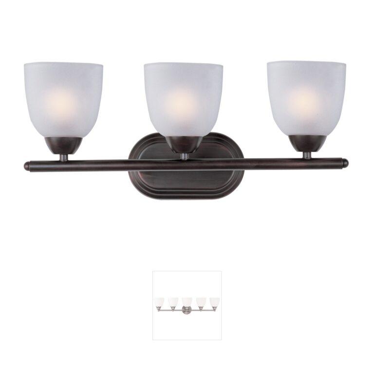 Maxim Lighting Axis 3-Light Oil Rubbed Bronze Bath Vanity with Frosted Glass