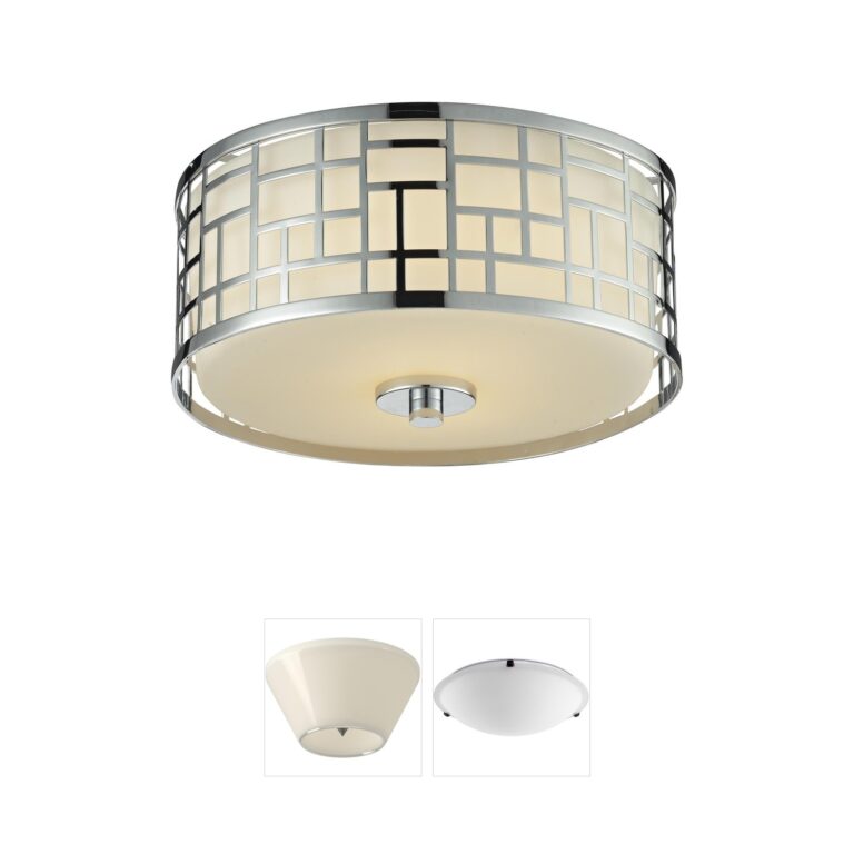 Z-Lite Elea 2-Light Chrome Flush Mount with Matte Opal Glass