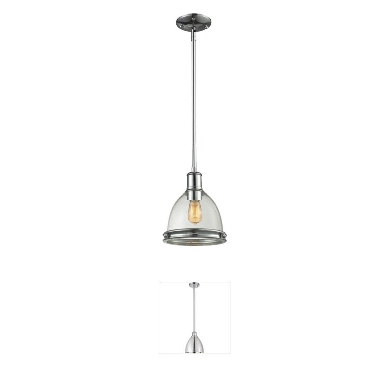 Z-Lite Mason Chrome Pendant with Seeded Glass
