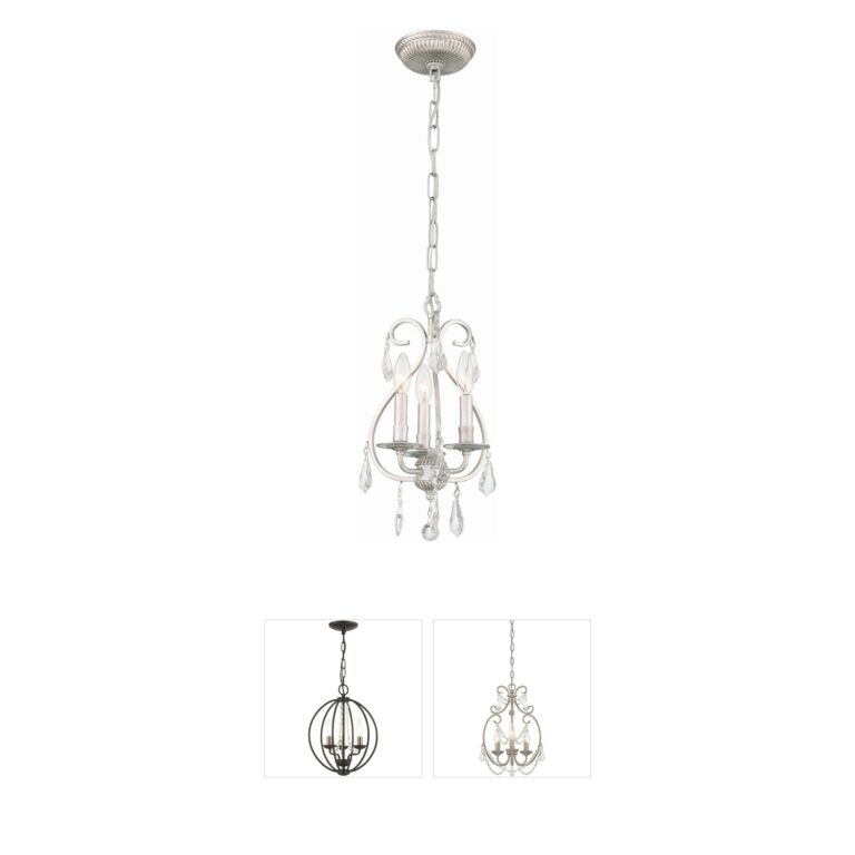 Crystorama Ashton Hand-Cut Crystal Mini Chandelier in Olde Silver