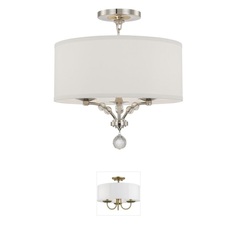 Crystorama Mirage Steel & Crystal Semi-Flush Mount