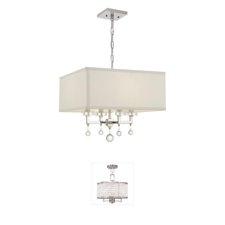 Crystorama Paxton Polished Nickel Mini Chandelier with Clear Glass Drops