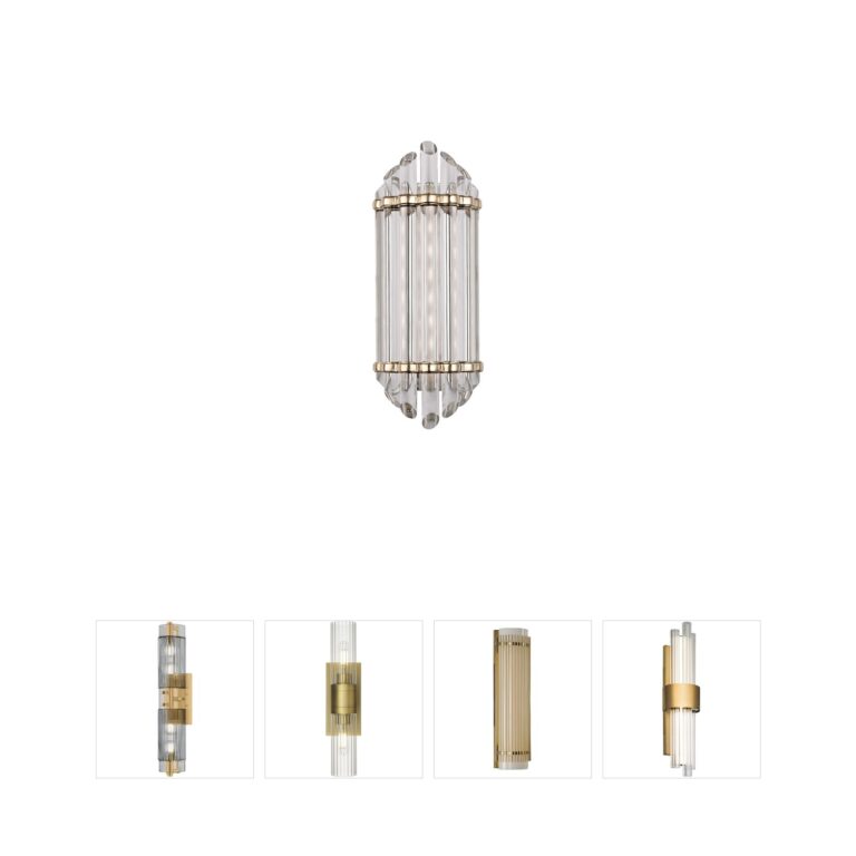 Hudson Valley Albion Aged Brass and Clear Glass LED Vanity Light
