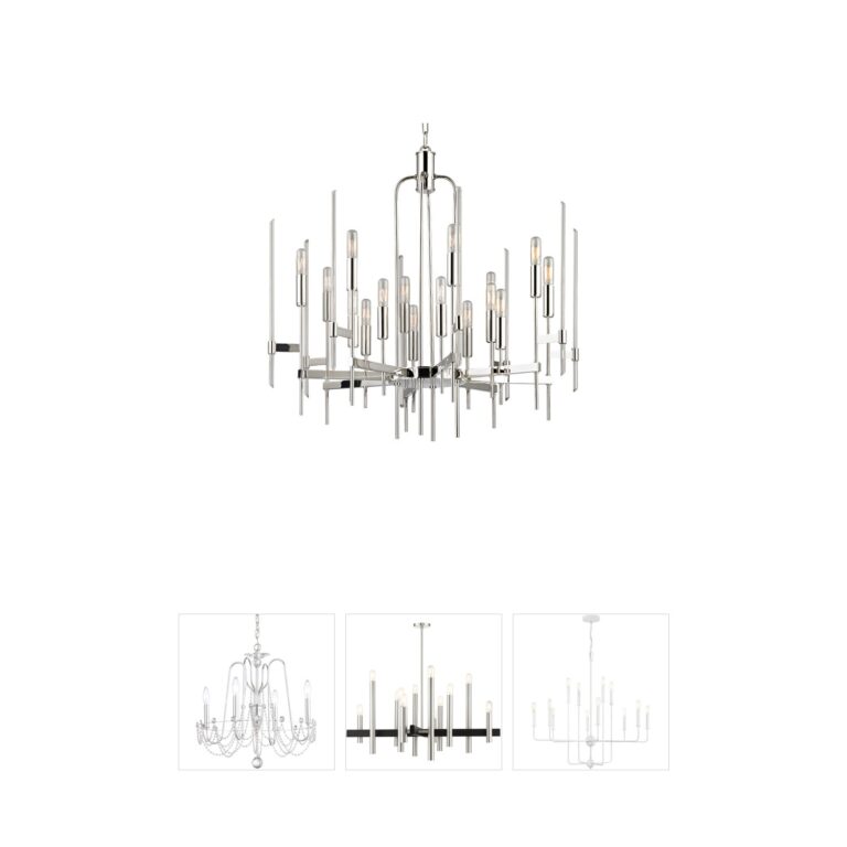 Hudson Valley Bari 16-Light Polished Nickel and Clear Glass Chandelier