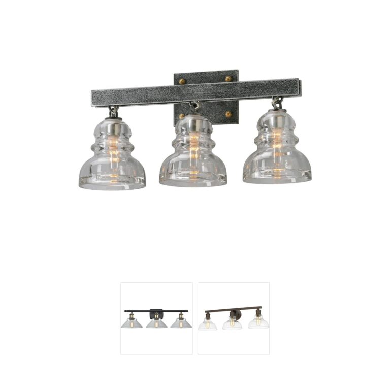 Troy Lighting Menlo Park 3-Light Vanity - Old Silver & Pressed Glass