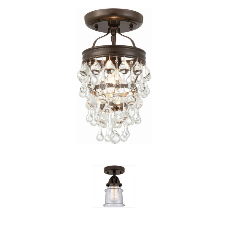 Crystorama Calypso 7.25" Crystal Drop Semi-Flush Mount