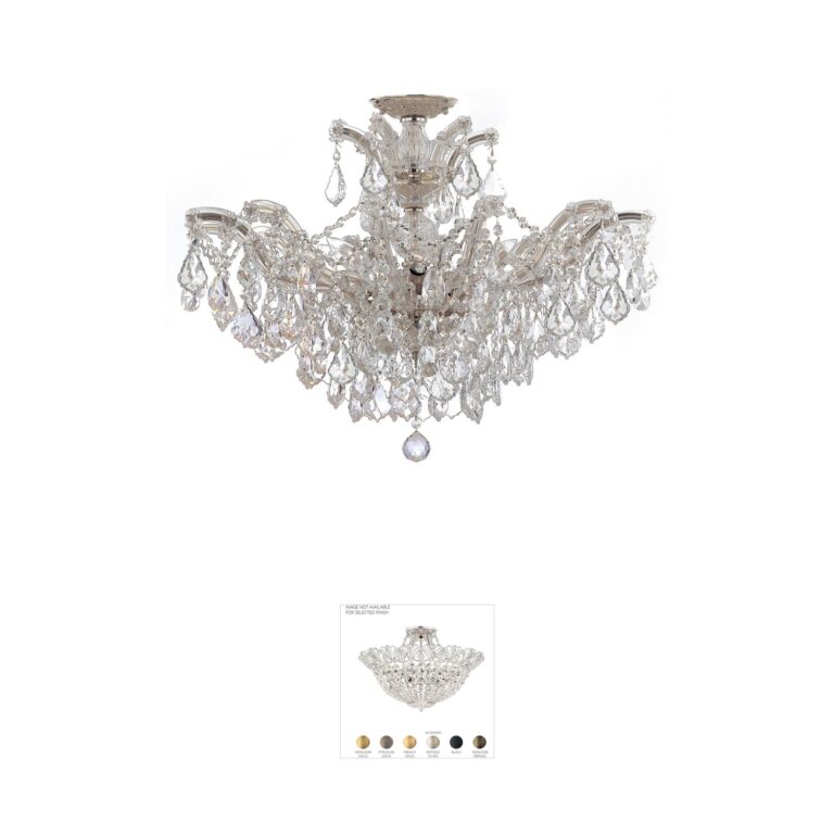 Crystorama Maria Theresa 29-Inch Hand Cut Crystal Polished Chrome Semi-Flush Mount