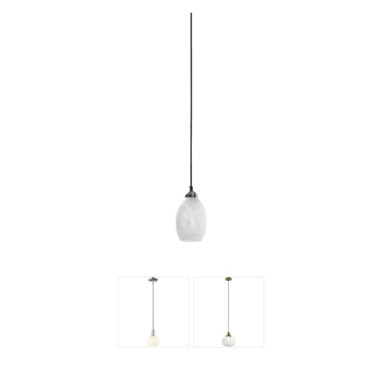 Quorum Fort Worth Satin Nickel Mini Pendant with Faux Alabaster Shade