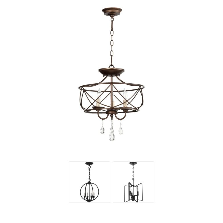 Quorum International Cilia Oiled Bronze Semi-Flush Mount