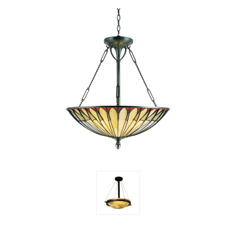Quoizel Alahambre Tiffany Glass Pendant in Vintage Bronze