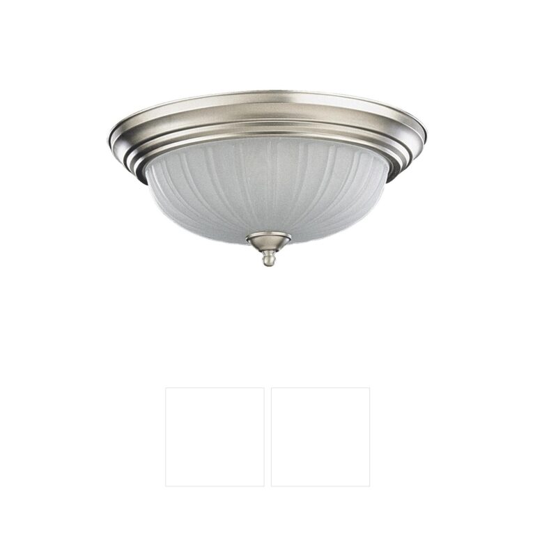Quorum Fort Worth Satin Nickel Flush Mount with Frost Glass