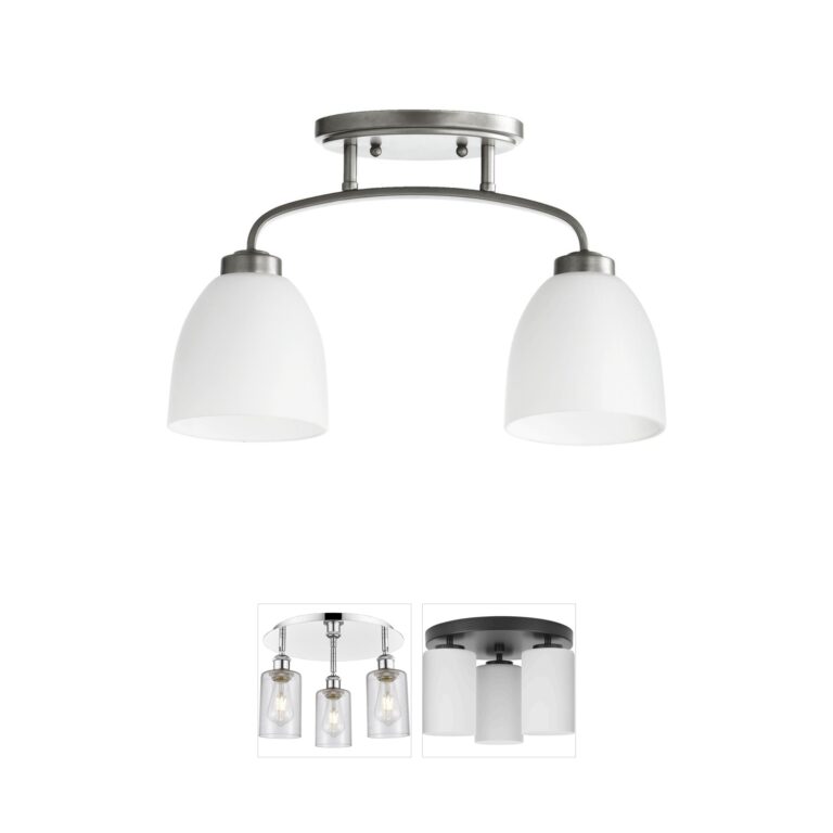Quorum International Reyes Classic Nickel Satin Opal Flush Mount