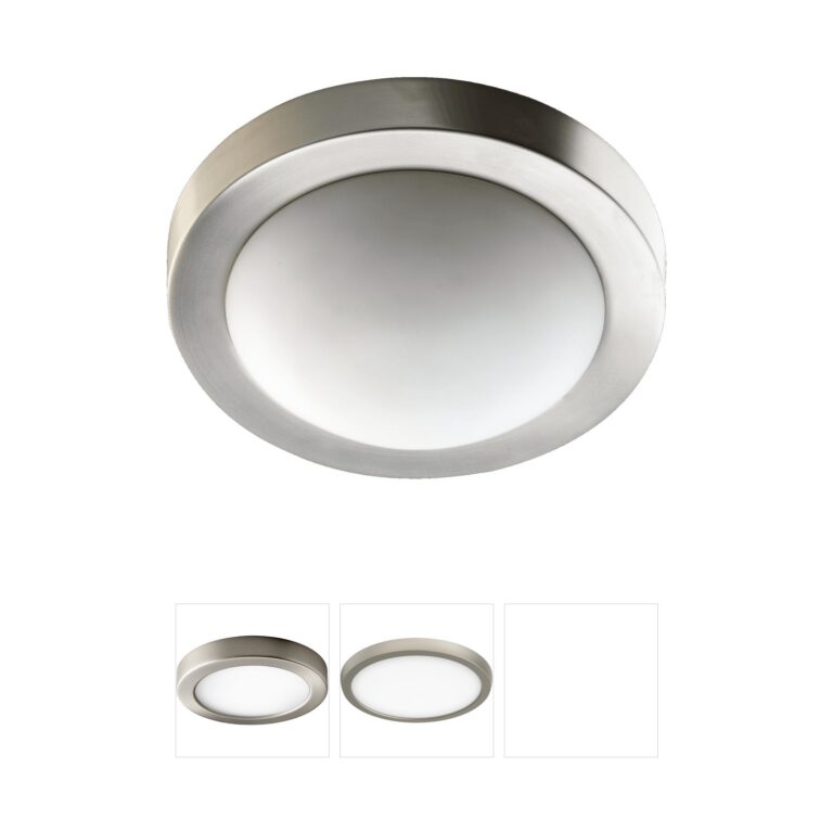 Quorum Contempo 11-Inch Satin Nickel Flush Mount with Satin Opal Glass