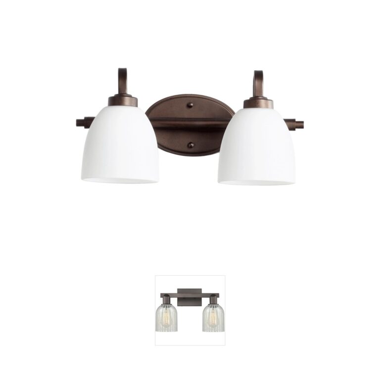 Quorum Reyes Oiled Bronze 2-Light Vanity with Satin Opal Glass