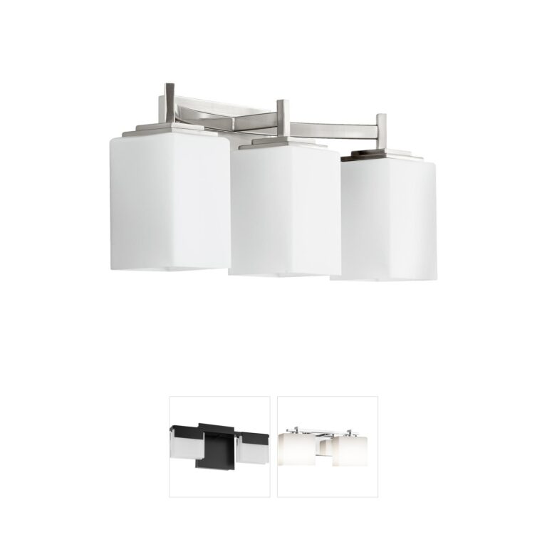 Quorum Delta Satin Nickel 3-Light Vanity Light