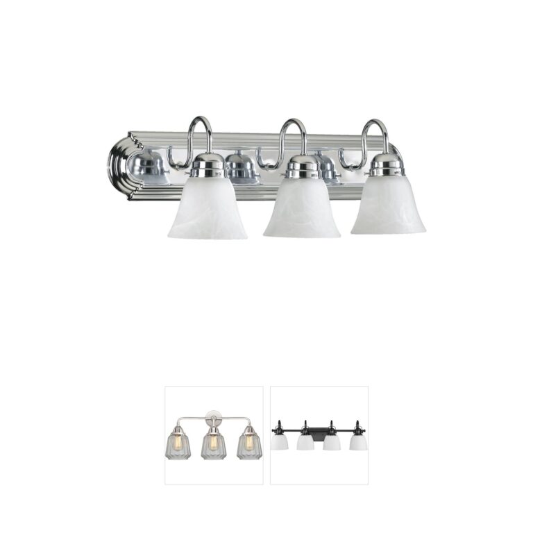 Quorum Fort Worth 3-Light Chrome Vanity Light with Faux Alabaster Glass