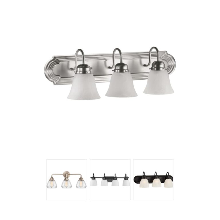 Quorum Fort Worth 24-Inch 3-Light Satin Nickel Vanity with Faux Alabaster Glass