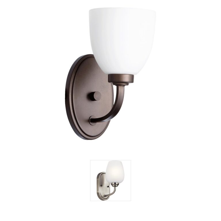Quorum International Reyes Oiled Bronze Wall Sconce with Satin Opal Glass