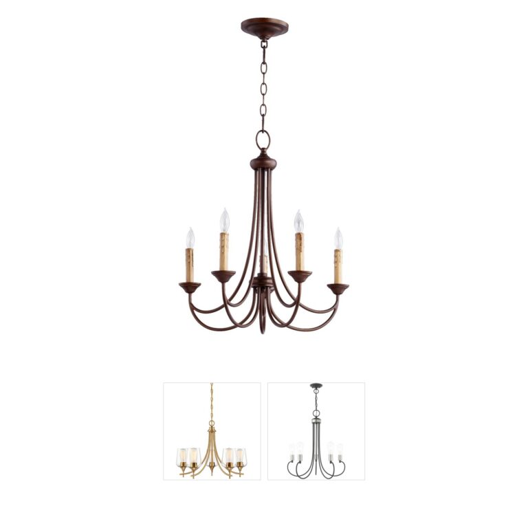 Quorum Brooks Oiled Bronze 5-Light Chandelier