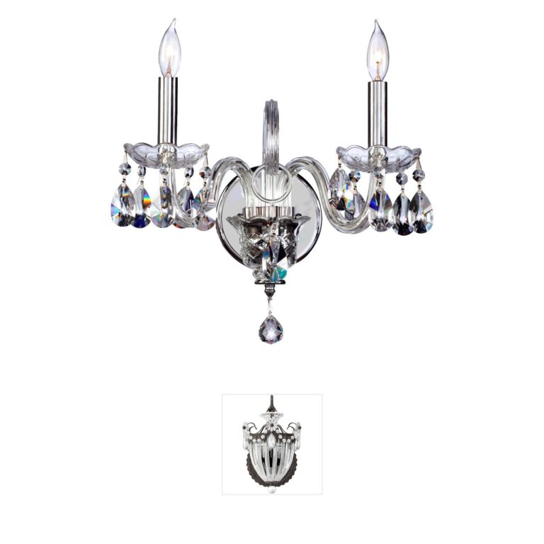 Quorum Bohemian Katerina Chrome Victorian Crystal Wall Sconce