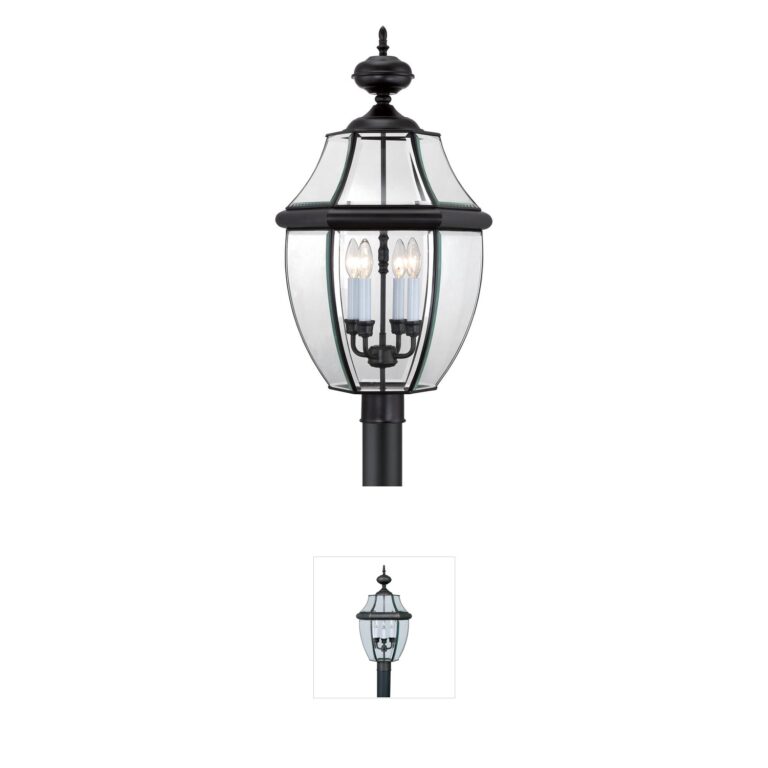 Quoizel Newbury Mystic Black Brass Outdoor Post Light