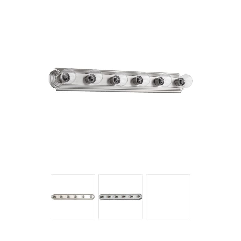Quorum Stepped 36-Inch 6-Light Satin Nickel Vanity Light