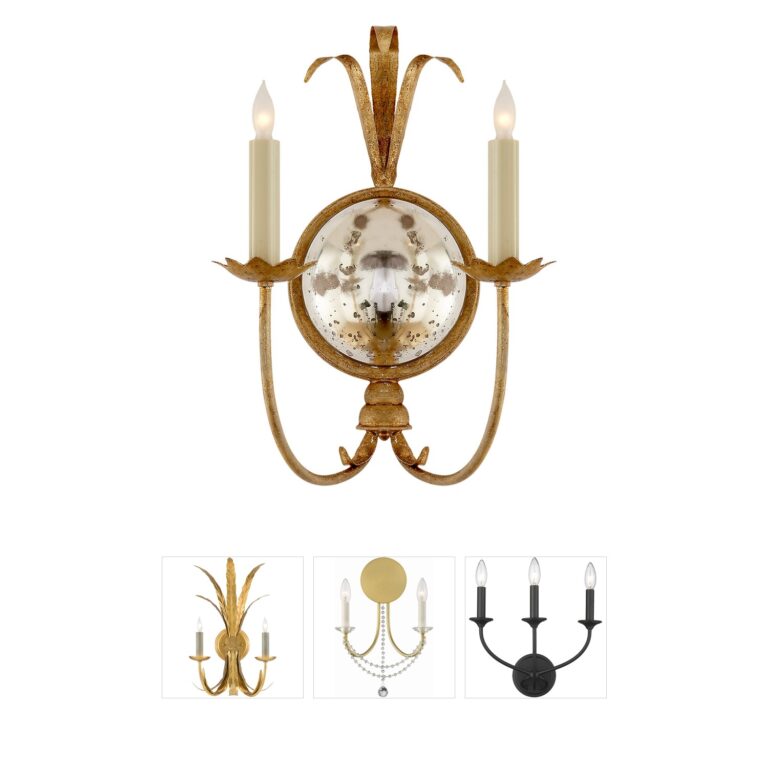 Visual Comfort Signature Collection Chapman & Myers Gramercy Gilded Iron Double Sconce