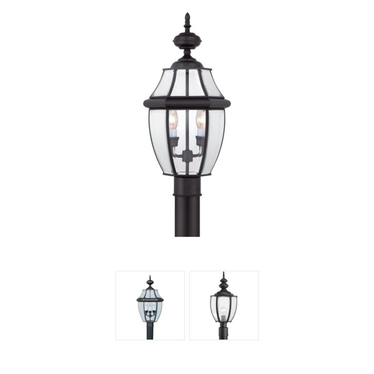 Quoizel Newbury Mystic Black Brass Outdoor Post Lantern