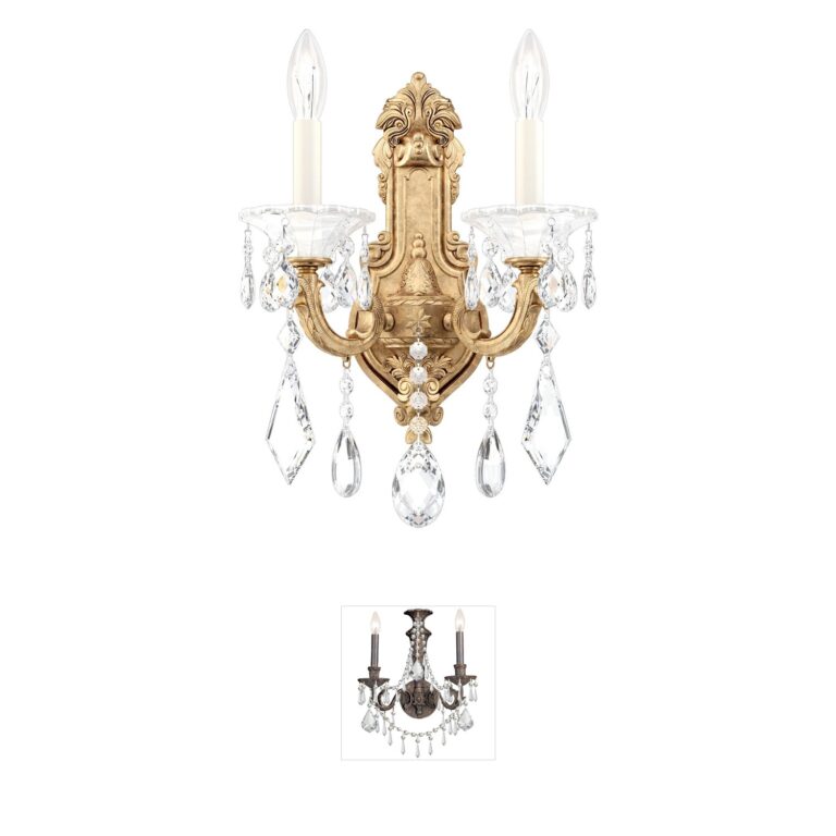 Schonbek La Scala French Gold Wall Sconce with Clear Heritage Crystal