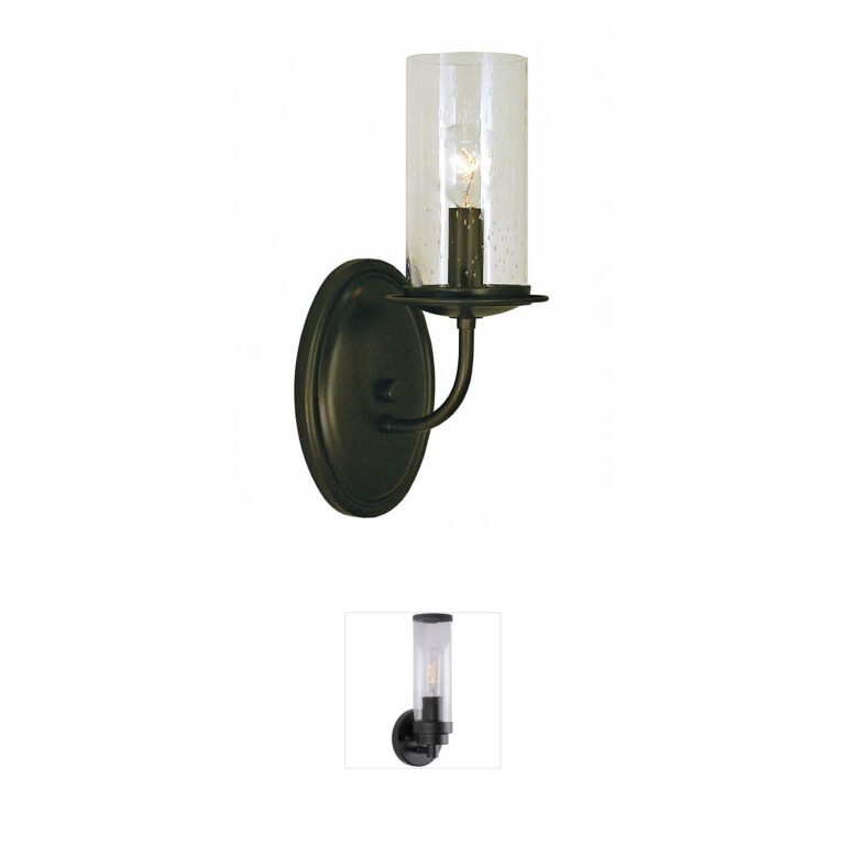 Framburg Compass Mahogany Bronze Wall Sconce with Seeded Glass