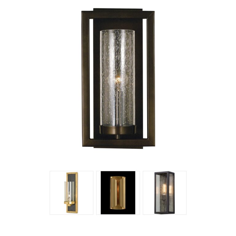 Framburg Theorem Mahogany Bronze Wall Sconce with Seeded Glass