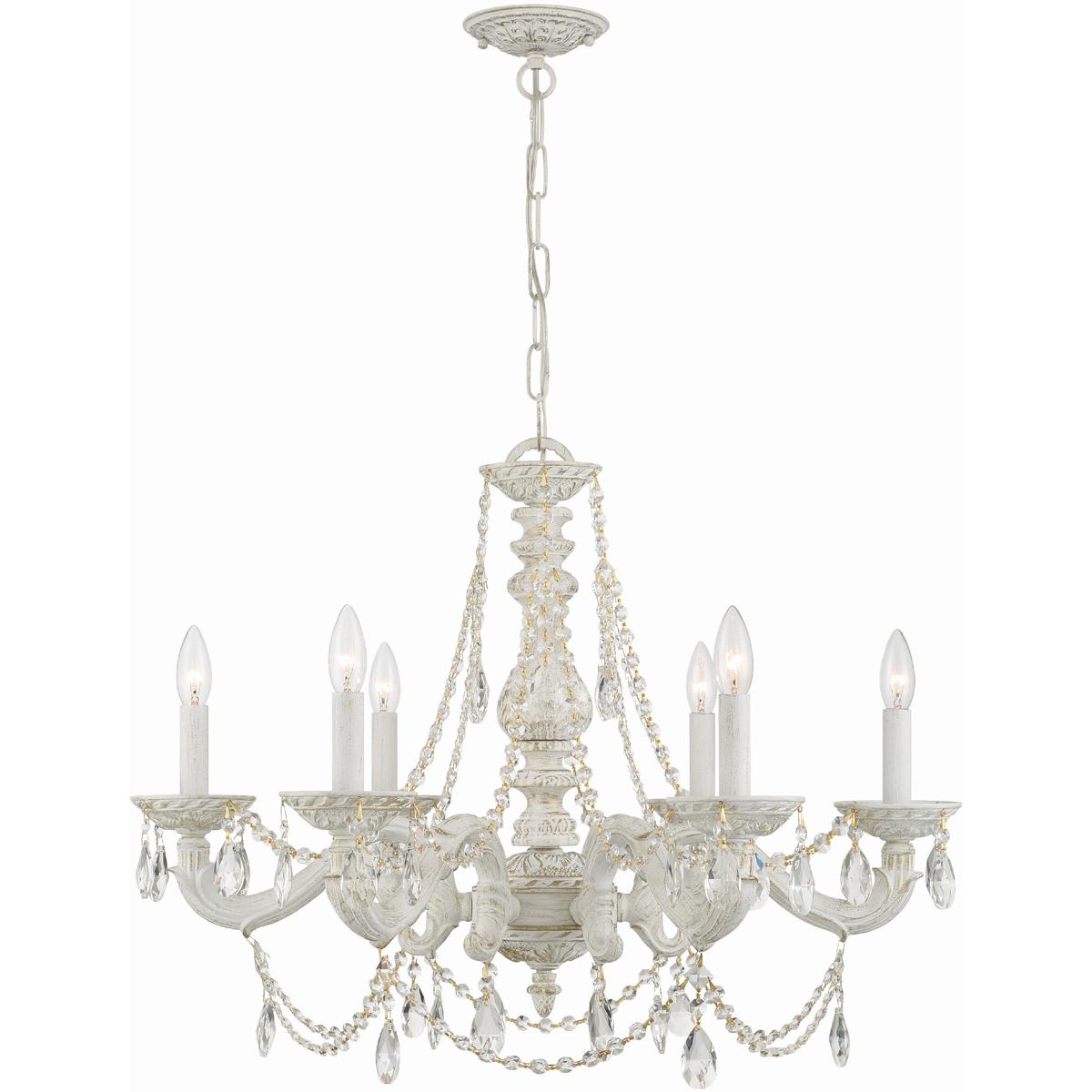 Crystorama Paris Market Antique White Chandelier | 28"W