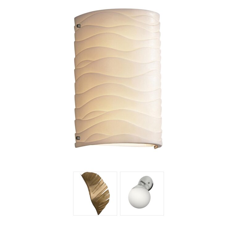 Justice Design Group Oliver Wave Faux Porcelain Wall Sconce
