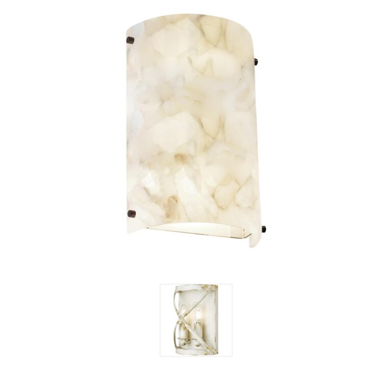 Justice Design Oliver Alabaster Rocks Dark Bronze Wall Sconce