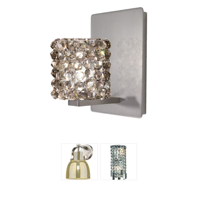 WAC Lighting Eternity Jewelry Black Ice Art Glass Wall Sconce