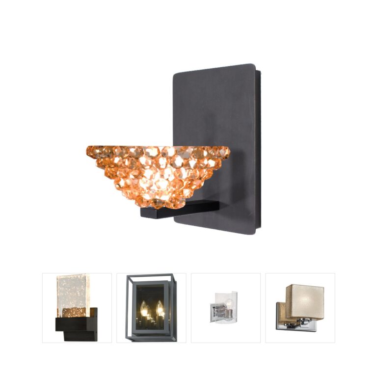 WAC Lighting Eternity Jewelry Champagne Diamond Art Glass Wall Sconce