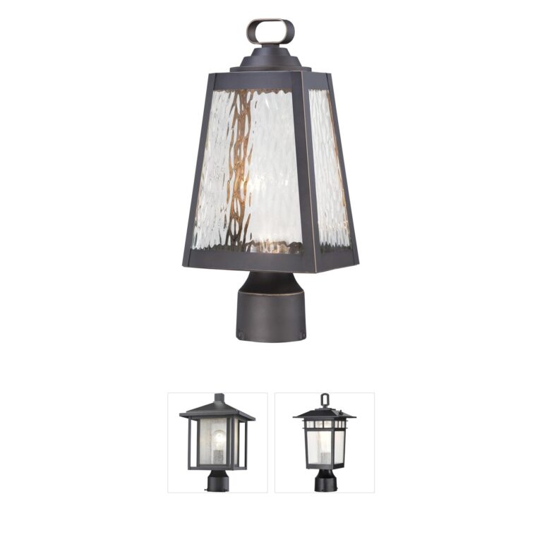 Minka-Lavery Talera LED Post Light in Oil Rubbed Bronze/Gold