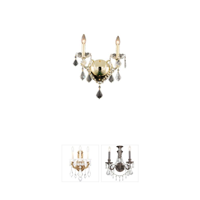 Elegant Lighting St. Francis Collection Gold Crystal Wall Sconce