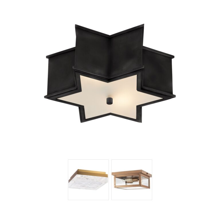 Visual Comfort Signature Collection Alexa Hampton Sophia Gun Metal Flush Mount with Frosted Glass