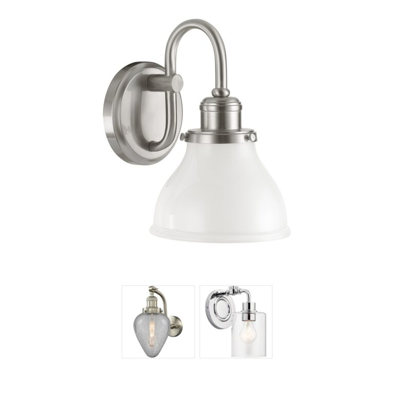 Capital Lighting Baxter 1-Light Milk Glass Sconce in Brushed Nickel