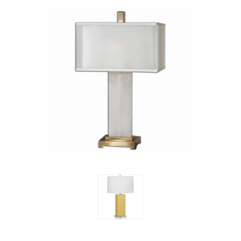 Uttermost Athanas Alabaster & Bronze Table Lamp
