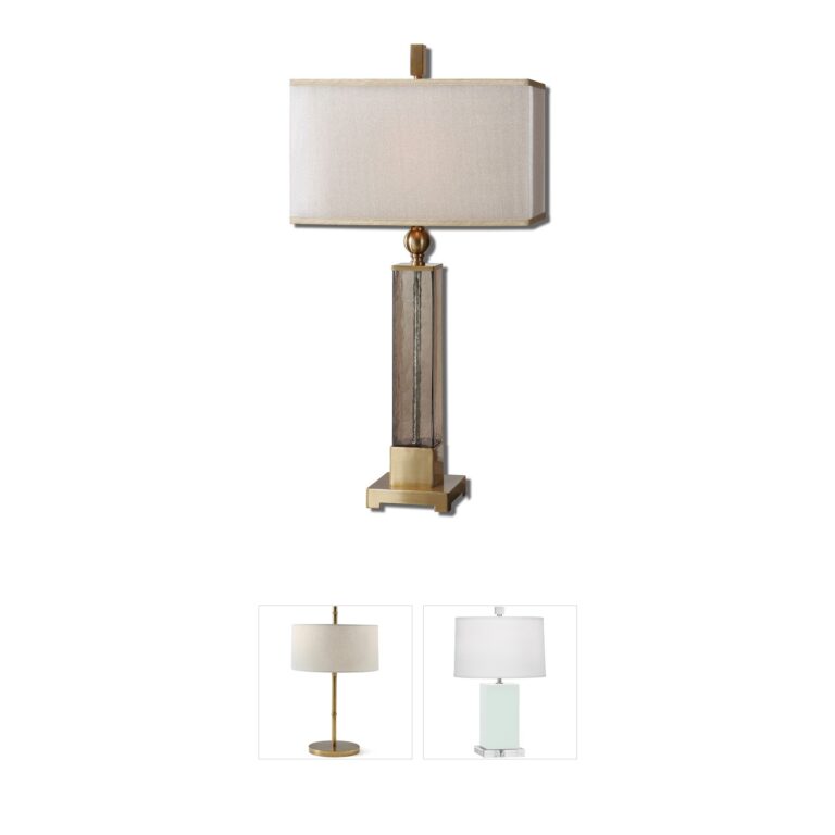 Uttermost Caecilia Textured Amber Glass Table Lamp